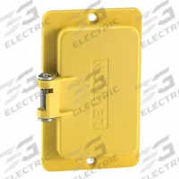 LEVITON Weather-Resistant Coverplate: Portable Outlet Box Cover, Outlet Boxes, 1 Gangs, Yellow (MPN 3061-Y). Key specifications — Color: Yellow; Brand: LEVITON.