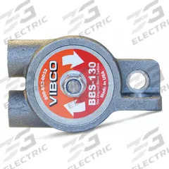 VIBCO Pneumatic Vibrator: 75 lbf, 10,500 vpm, 1/4 in NPT, BBS, 67 dBA, Aluminum, Continuous (MPN BBS-130). Key specifications — attr671163: 67 dBA; attr671170: 75 lbf @ 80 psi; attr671165: 10,500 vpm @ 80 psi; attr671184: 1/4 in; attr671185: NPT; attr671192: NPT; attr671193: 1/4 in; attr671175: VIBCO.