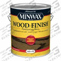 MINWAX Wood Stain: Wood Stain, Interior, Water, 1 qt Container Size, Wood, Satin, True Black, Solid (MPN 108510000). Key specifications — Brand: MINWAX; Transparency: Solid; Use Location: Interior; Sheen: Satin; Sub-Brand: Wood Finish; Color: True Black.