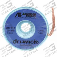 AMERICAN BEAUTY Desoldering Braid: Rosin Flux, # 4, 0.08 in, 5 ft, Blue, ESD-Safe (MPN 484-4). Key specifications — Color: Blue; Brand: AMERICAN BEAUTY; Manufacturer Part Number: 484-4.
