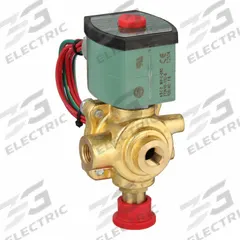 REDHAT Solenoid Valve: 4-Way, 1/4 in Pipe Size, 120V AC, Watertight/Without Junction Box, Brass Body (MPN 8342G001MS). Key specifications — Pipe Size: 1/4 in; Voltage: 120V AC; Brand: REDHAT; Coil Enclosure: Without Junction Box.