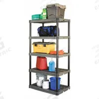 PLANO MOLDING Plastic Shelving: 36 in x 24 in, 74 in Overall Ht, 5 Shelves, Corrosion-Resistant (MPN PLA9624SB). Key specifications — Resistance Properties: Corrosion-Resistant; Frame Material: Plastic; Shelving Material: Plastic; Brand: PLANO MOLDING.
