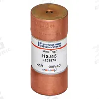MERSEN Fuse: HSJ Series, Class J, Cylindrical Body, Very-Fast-Acting, 45 A, 600 V AC, 500 V DC (MPN HSJ45). Key specifications — Series: HSJ; Brand: MERSEN.