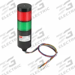 DAYTON Tower Light Assembly: 2 Tier, Green/Red, No Sounder Tier, 6 11/16 in Overall Ht, 26ZT34. Key specifications — Manufacturer Part Number: 26ZT34; Brand: DAYTON; Operating Voltage: 24V AC/DC; Light Tier Color: Green.