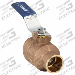NIBCO Manual Two-Way Ball Valve: 1 in, Bronze, Straight, Sweat x Sweat, 600 psi Max. Pressure (CWP) (MPN S5857066 1). Key specifications — Brand: NIBCO; Handle: Lever.
