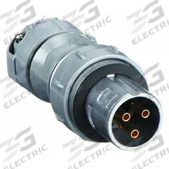 HUBBELL Pin and Sleeve Plug: Gray, 250V DC/600V AC, Three Phase, 30 A, 3 Pole, 3 Wire (MPN VP3375). Key specifications — Brand: HUBBELL.