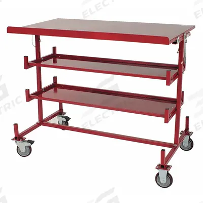 SOUTHWIRE Mobile Workstation with Pivot Top: Fixed Ht - Steel-Top Mobile Worktables