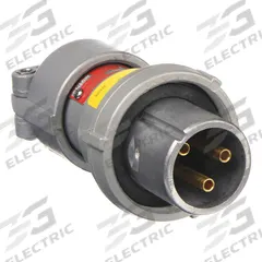 APPLETON ELECTRIC Pin and Sleeve Plug: Gray, 250V DC/600V AC, Single Phase, 30 A, 3 Pole, 2 Wire (MPN ACP3023BC). Key specifications — Brand: APPLETON ELECTRIC.