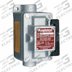 APPLETON ELECTRIC Tumbler Switch: 1 Gang, 2-Pole, 20 A, 277 V AC, Feed-Thru Hub, 1 in Hub Size (MPN EDSC110-R2). Key specifications — Brand: APPLETON ELECTRIC.