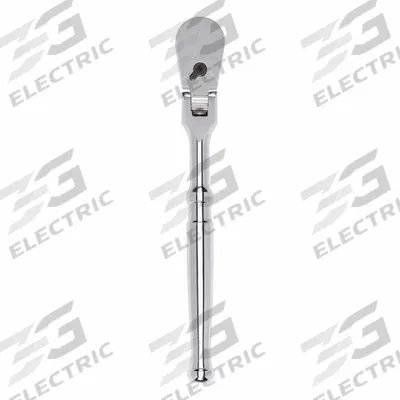 TEKTON Hand Ratchet: Pear, Reversible, 8 in Overall Lg, Polished, 4° Min Arc Swing - Flex-Head Ratchets
