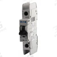 EATON IEC Miniature Circuit Breaker: 8 A Amps, 48V DC, 10kA at 277/480V AC, Screw Clamp, FAZ-NA (MPN FAZ-D8/1-NA-SP). Key specifications — Brand: EATON; DC Voltage Rating: 48V DC; Max. AIR Rating: 10kA at 277/480V AC; Terminal Connection: Screw Clamp; AC Voltage Rating: 277/480V AC.