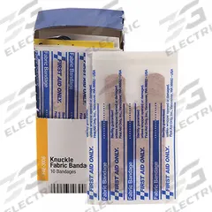 FIRST AID ONLY Adhesive Bandage: Knuckle Bandages, 1 1/2 in Wd, 3 in Lg, Not Metal Detectable (MPN FAE-3008). Key specifications — Product Type: Knuckle Bandages; Unitized: Unitized; Water Resistance: Not Water Resistant; Brand: FIRST AID ONLY; Latex Content: Latex Free; Metal Detectable: Not Metal Detectable; Package Type: Box; Manufacturer Part Number: FAE-3008.