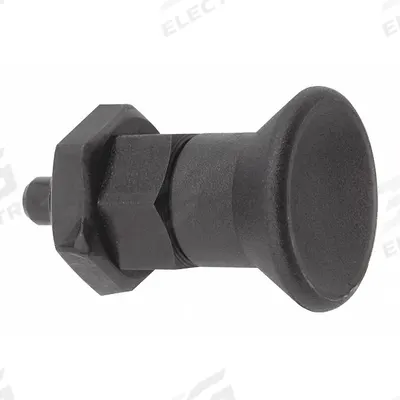 KIPP Indexing Plunger: Nonlocking, Steel, 3/4"-10 Thread - Nonlocking Short-Pin Pull-Knob Indexing Plungers with Jam Nut