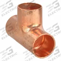 NIBCO Sweat Fitting Tee: 3/4 in CTS x 3/4 in CTS x 3/4 in CTS, Cup x Cup x Cup, Wrot Copper (MPN 9098401)