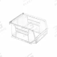 QUANTUM STORAGE SYSTEMS Plastic Bin: 4 1/8 in x 5 3/8 in x 3 in, Clear, Label Holder Included, 250°F (MPN QUS210CC). Key specifications — Brand: QUANTUM STORAGE SYSTEMS; % Recycled Content: 0%.