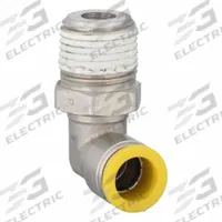 PARKER Push-Fit Elbow Fitting: 12 mm OD x 1/2 mm Pipe Size, Push-to-Connect x BSPT, Brass, Silver (MPN W169PLP-12M-8R). Key specifications — Brand: PARKER.