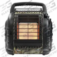 MR. HEATER Portable Gas Tabletop Heater: 12,000 BtuH Heating Capacity Output, 300 sq ft Heating Area (MPN MH12HB-F232045). Key specifications — Housing Color: Camo; Body Shape: Rectangular; Brand: MR. HEATER; Overall Dimensions - H x W x D: 14-1/4 in x 9 in x 14-1/4 in.