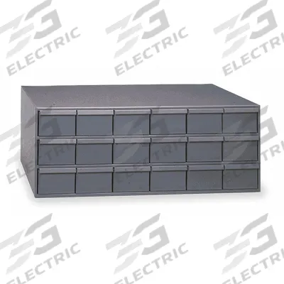 DURHAM MFG Drawer Bin Cabinet: 33 3/4 in x 12 1/4 in x 17 in, 24 Drawers, Stackable - Modular Metal Small Parts Drawer Cabinets