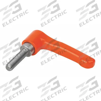 KIPP Adjustable Handle: Zinc w/ SS Thread, 1/4"-20 Thread, 60 mm Thread Lg, 65 mm Lg - Straight Teardrop-Style Adjustable Handles with Threaded Stud