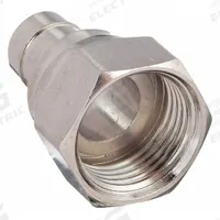 POWER FIRST Coaxial Connector: Male, Connector, Silver, Crimp-On (2 Piece), RG-6, 1 GHz Max Freq (MPN 5LR18). Key specifications — Product Type: Connector; Brand: POWER FIRST; Color: Silver; Finish: Nickel-Plated; Gender: Male.