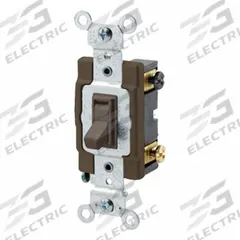 LEVITON Toggle Framed Double-Pole, 20 Amp: Toggle Switch, Double Pole, Maintained, Brown, 20 A (MPN 54522-2). Key specifications — Illuminated: No; Voltage Rating: 120/277V AC.
