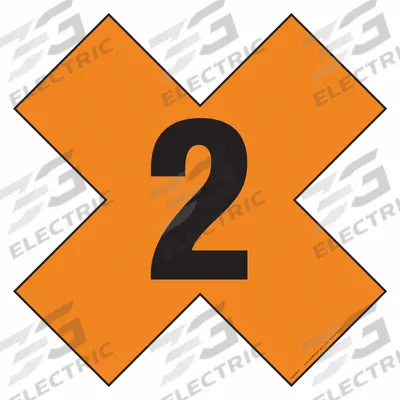 LABELMASTER Fire Division Symbol Placard: 2, 24 in, 24 in Label Wd, Adhesive Dura-Vinyl