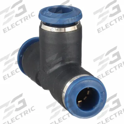 AIGNEP USA Push-Fit Tee Fitting: 1/4 in OD x 1/4 in OD x 1/4 in OD Size, Nylon - Nylon & Nickel-Plated Brass Tube Fittings