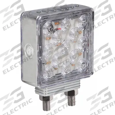 MAXXIMA M42362RYCL-A: LED, Turn Signal Light, Clear, Square, 4 1/2 in Overall Ht - Turn Signal Lights