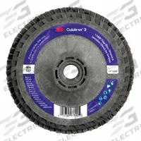 3M CUBITRON 3 Abrasive Flap Disc: Type 27, 4-1/2" x 5/8"-11, Ceramic, 40 Grit, Fiberglass Bk, 1169F (MPN 7100404324). Key specifications — Connector Size: 5/8"-11; Series: 1169F; Brand: CUBITRON.