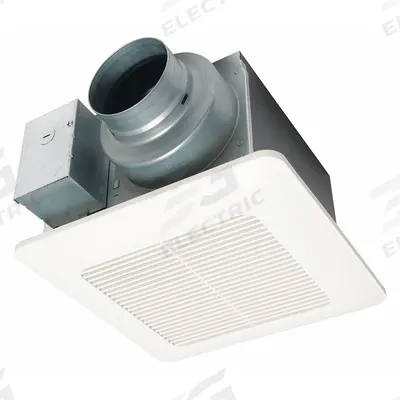 PANASONIC Bathroom Fan: Ceiling, 50 cfm_80 cfm_110 cfm Max, 0.3 sones, 1 Speed - Standard Bathroom Exhaust Fans