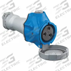 HUBBELL Pin and Sleeve Connector: Blue, 220 to 240/250V AC, Single Phase, 60 A_63 A, 2 Pole, 3 Wire (MPN HBLS360C6W). Key specifications — Brand: HUBBELL; Voltage Rating: 220 to 240/250V AC.