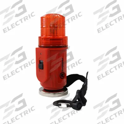 RAILHEAD GEAR Red LED Safety Light: 2 in Overall Dia, 5 1/2 in Overall Ht, Red - Battery-Powered Flashing Lights