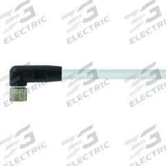 Cordset: M8 Female Right Angle X Bare Wire, 4 Pins, Gray, PVC, 1.5 m Cable Lg, 24 AWG Wire Size (MPN 7000-08101-2110150). Key specifications — Cable Jacket Color: Gray; End 1 Mounting Orientation: Right Angle; End 1 Gender: Female; End 1 Connection Type: M8; Cable Jacket Material: PVC; Brand: MURRELEKTRONIK; IP Rating: IP65; End 2 Connection Type: Bare Wire.