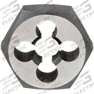CHICAGO-LATROBE Hex Threading Die: 1/4"-20 UNC, 5/8 in Hex Wd, Carbon Steel (MPN 403108) - Solid Hex Rethreading Dies