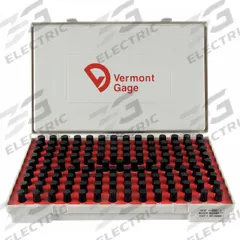 VERMONT GAGE Black Oxide-Coated Pin Gauge Set: Go (Plus), 0.501 in to 0.625 in, ZZ Tolerance Class (MPN 901100600). Key specifications — attr1182482: ZZ; attr1182483: +/-0.00020 in; attr1182499: VERMONT GAGE.