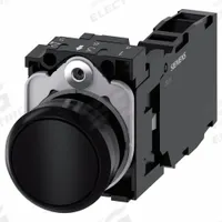 SIEMENS Flush Push Button Operator: Non-Illuminated, Flush Profile, Non-Metallic, 22 mm, 1NO/1NC (MPN 3SU1100-0AB10-1FA0). Key specifications — Brand: SIEMENS; Action: Momentary; Series: 3SU; Push Button Material Type: Non-Metallic.