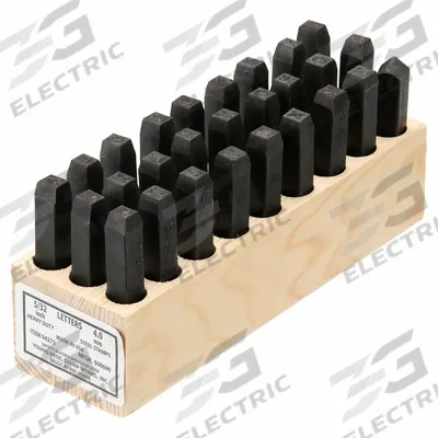 YOUNG BROS. STAMP WORKS Hand Stamp Kit: A thru Z/A thru Z, Period/Period (.) - Heavy-Duty Sharp-Face Hand Stamps