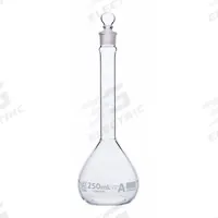 GLOBE SCIENTIFIC Volumetric Flask: 250 mL, Colorless, A, 0.20 mL, Includes Closure (MPN 8230250). Key specifications — Tolerance: 0.20 mL; Body Color: Colorless; Brand: GLOBE SCIENTIFIC; Compatible with Stopper Size: 19; USP Specification: Type I.