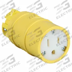 HUBBELL Straight Blade Connector: 5-15R, 125V AC, 15 A, 2 Pole, 3 Wire, Yellow (MPN HBL1547)