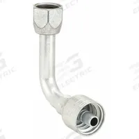 AEROQUIP Hydraulic Crimp Fitting: Steel x Steel, 90° Elbow, -10 For Hose Dash Size, JIC x Crimp (MPN 1AA4FJC4). Key specifications — Fitting Gender: Female x Genderless; Fitting Connection Type: JIC x Crimp; Thread Size: 7/16"-20; For Hose Dash Size: -10; Brand: AEROQUIP.