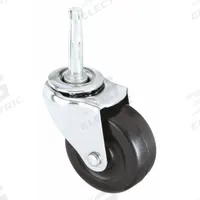 APPROVED VENDOR Stem Caster: Swivel, 2 in Wheel Dia., 7/8 in Wheel Wd, 75 lb Load Capacity, Rubber (MPN 33507). Key specifications — Wheel/Tread Color: Black; Brand: APPROVED VENDOR; Wheel Bearing Type: Plain; Roll Up: Swivel.
