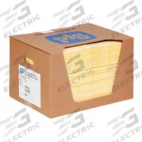 PIG Sorbent Pad: 28 3/16 oz Volume Absorbed Per Pad, 20 in x 15 in Pad Size (L x W), Yellow, 100 PK (MPN MAT605). Key specifications — Brand: PIG; Perforated: Perforated; Material: Polypropylene.