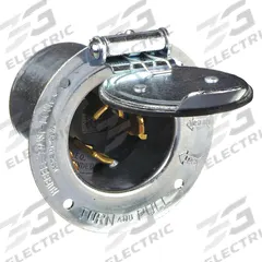 HUBBELL Locking Inlet: Non-NEMA, Silver, 250V DC/600V AC, 50 A, 3 Pole, 4 Blade (MPN HBL3768). Key specifications — Voltage Rating: 250V DC/600V AC; Brand: HUBBELL.