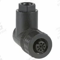 TELEMECANIQUE Internal Thread Connector: Pin, M12, IP67, 90° Angle, Plastic, 4 Pins (MPN XZCC12FCP40B). Key specifications — Connector Body Type: Pin; Brand: TELEMECANIQUE SENSORS; Thread Size: M12; Mounting Type: Female Threaded; IP Rating: IP67; Housing Material: Plastic; Connector Orientation: 90° Angle; Connection Type: Cable.