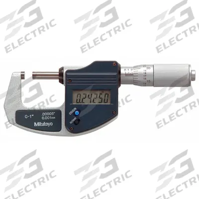 MITUTOYO Digital Outside Micrometer: 0 in to 1 in /25.4 mm to 50.8 mm, Inch/Metric - Micrometers without SPC Output