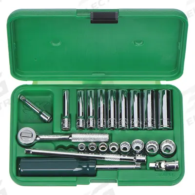 SK PROFESSIONAL TOOLS Socket Wrench Set: 1/4 in Drive, 22 Piece, 12-Point, SAE - SAE Socket Sets with Drive Tools