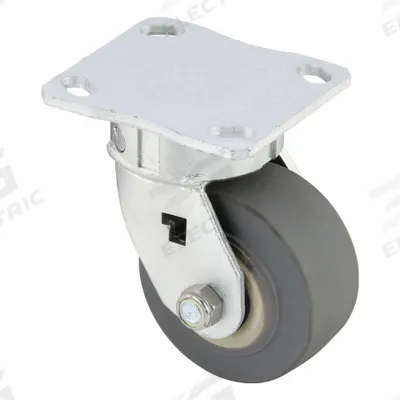 APPROVED VENDOR Plate Caster: Debris-Resistant, Swivel, Rubber, 4 in Wheel Dia - Light-Duty General-Purpose Kingpinless Plate Casters
