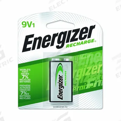 ENERGIZER Rechargeable Battery: 9V Battery Size, Nickel-Metal Hydride