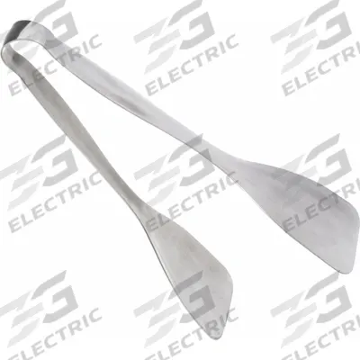 CARLISLE Flat Tongs: 9 1/4 in Overall Lg, Silver, 2 Piece, Stainless Steel - Serving Tongs