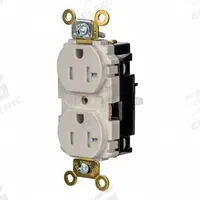 HUBBELL Receptacle: Duplex, 5-20, Light Almond, 125V AC, 20 A, 2 Pole / 3 Wire (MPN HBL5362STLATR)